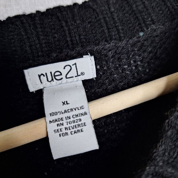 💙 Rue21 Oversized Soft Knit Mushroom Sweater Size XL/2X Cozy Warm Streetwear Cu - Picture 4 of 8